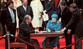 Queen Signs Canadian Constituion