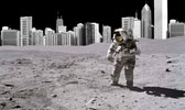 Man on Moon plus city scape
